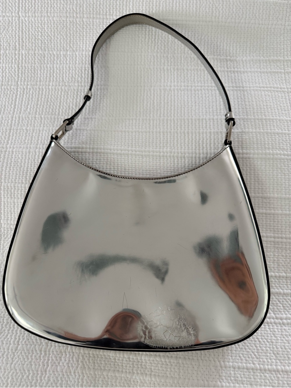 Prada Cleo Shoulder Bag Spazzolato Silver - Picture 2 of 11